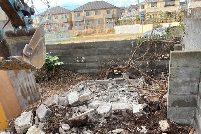 堺市の危険なブロック塀解体