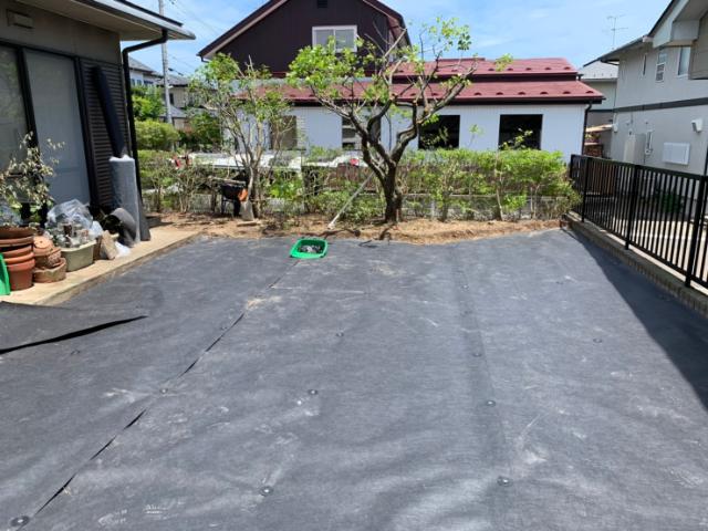 堺市の防草シート施工
